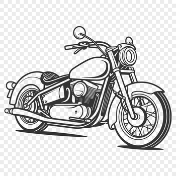A stylized illustration of a motorcycle with sleek design elements.