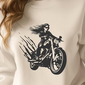 A detailed, illustrated design of a motorbike with sleek lines and curves.