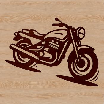 A stylized illustration of a motorbike, designed as a vector graphic for digital applications.