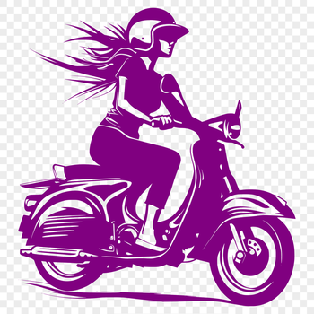 Motorcycle design featuring a sleek bike with road wheels.
