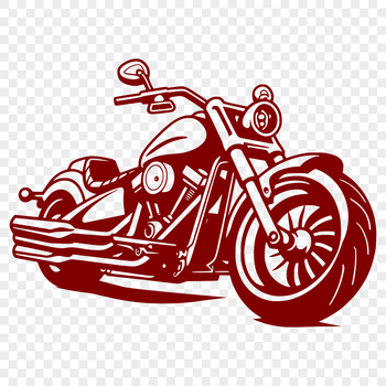 Illustrated motorcycle design suitable for cutting machine stencils.