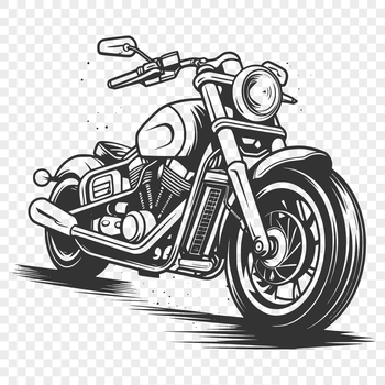 A detailed illustration of a motorbike on a white background.