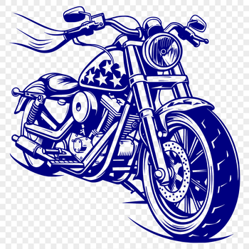 A detailed illustration of a motorbike with sleek design elements.