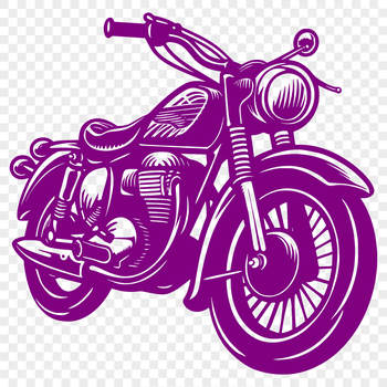 A stylized illustration of a motorcycle, designed as a vector graphic.