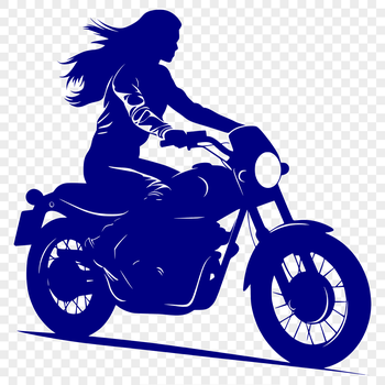 A high-quality SVG illustration of a sleek motorbike on a highway.