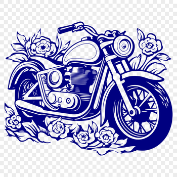A stylized illustration of a motorcycle in a vector format.