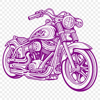An SVG design of a motorbike with intricate details and lines.