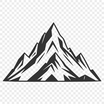 A digital illustration of a mountain landscape, suitable for vector graphics and cutting machines.
