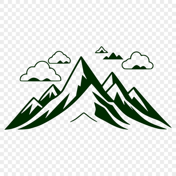 A digital illustration of a mountain range in a vector format.
