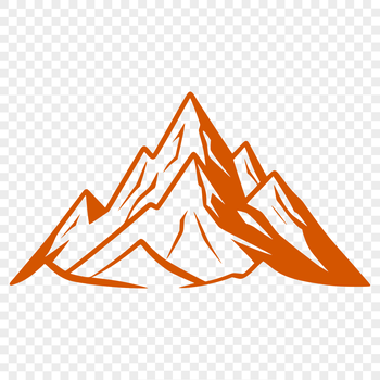 Vector art design of a mountain range with detailed features.