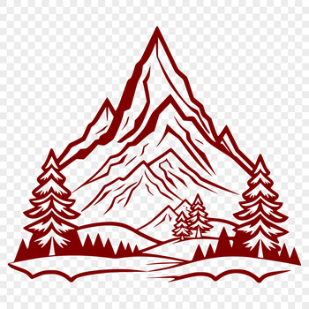 Mountain silhouette vector graphic in SVG format, suitable for digital designs.