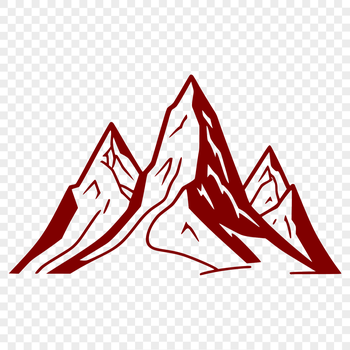 A 3D illustration of a mountain landscape in vector format.