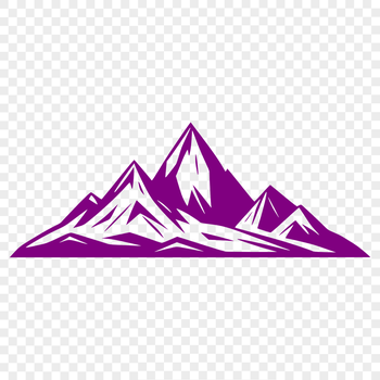 A detailed illustration of a mountain landscape, suitable for digital cutting and crafting with machines like Cricut.