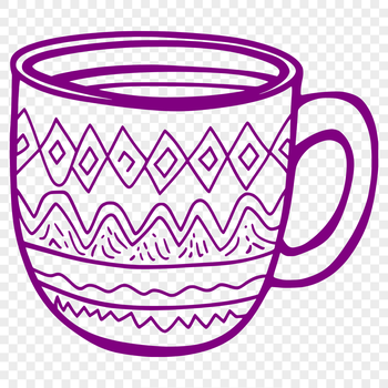 Simple vector design of a cup, suitable for cutting machines or laser cutters.