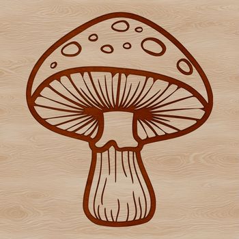 Vector illustration of a mushroom in various formats available including SVG, PNG, PDF, and DXF.