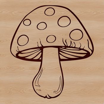 A vector illustration of a stylized mushroom, suitable for graphic design and craft projects.