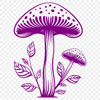 Close-up illustration of a realistic mushroom with detailed texture and shape, suitable for various design applications.