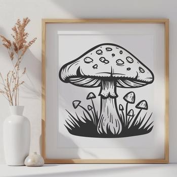 Artistic Mushroom In PNG & SVG