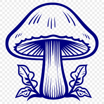 A digital illustration of a mushroom in vector format.
