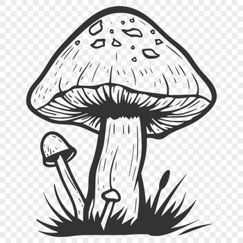 A stylized illustration of a mushroom in vector format, suitable for digital design and craft projects.