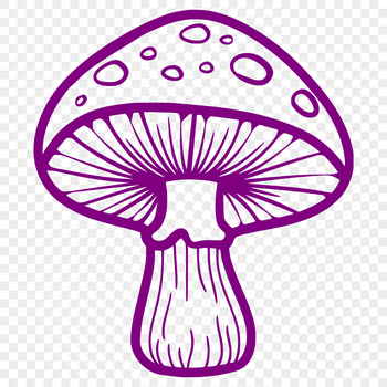 An editable SVG graphic design of a mushroom suitable for digital use.