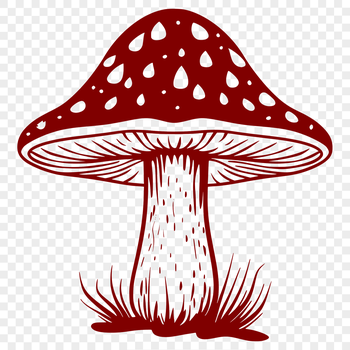 Illustrative mushroom design suitable for vector art and cutting machine projects.