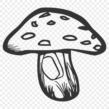 A high-resolution SVG image of a mushroom, ideal for digital art, craft templates, and commercial use designs.