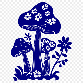 A stylized illustration of a mushroom with a cap and stem, suitable for digital design and cutting machine projects.