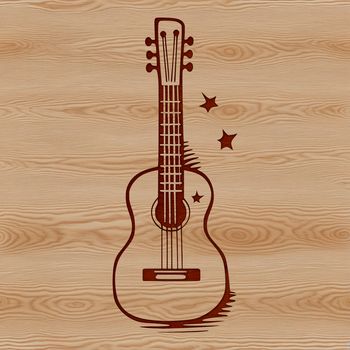 A high-quality SVG illustration of a guitar with intricate details.