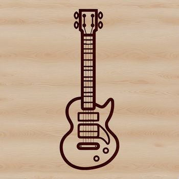 A detailed vector illustration of a guitar featuring multiple frets and strings.