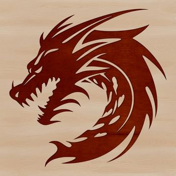 Mythical dragon head illustration in vector format.