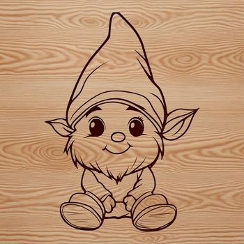 A mythical creature sitting on the ground with a small stature.