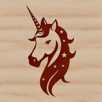 A colorful, mythical unicorn with a single horn on its head, depicted in vector format.
