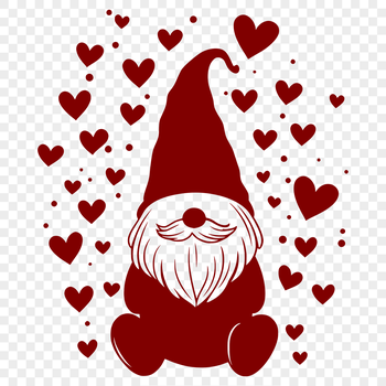 A mythical creature with love hearts depicted in full body form sitting pose.