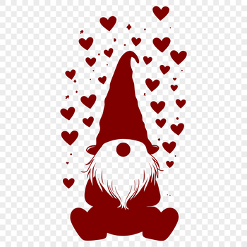 A mythical creature with a full body and sitting pose, featuring love hearts in its design.