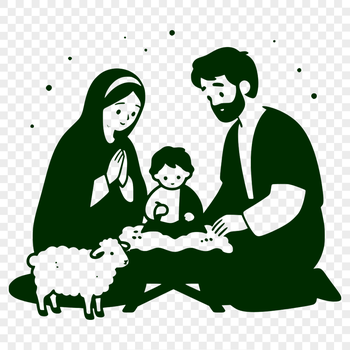 A traditional Nativity scene illustration created in vector format.