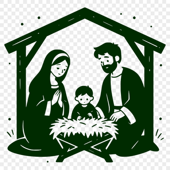 A traditional Christmas nativity scene illustration in vector format.
