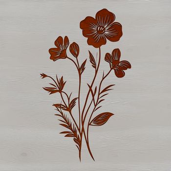 A realistic illustration of a single wild flower in a natural setting.