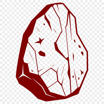 A 2D illustration of a rock with textured surface details.