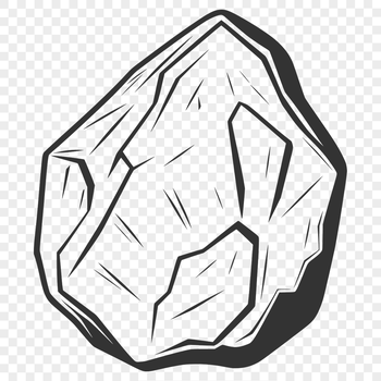 A 2D geometric shape representing a rock, suitable for vector design and cutting machine applications.