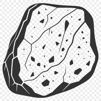 A simple 2D illustration of a rock in vector format.
