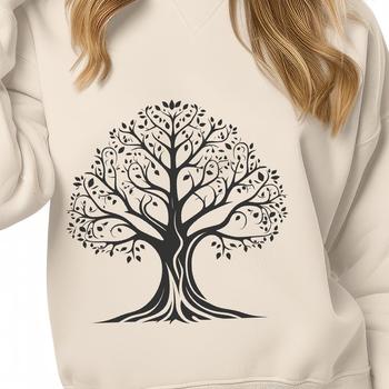 A scalable graphic representation of a single tree, suitable for digital editing and printing.