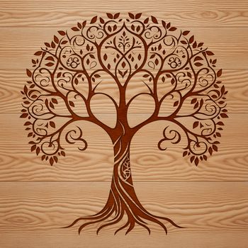 An illustration of a tree in vector format, suitable for graphic design projects.