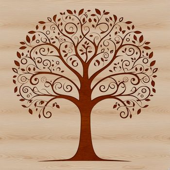 A detailed graphic representation of a tree suitable for commercial or personal use in various digital design applications.