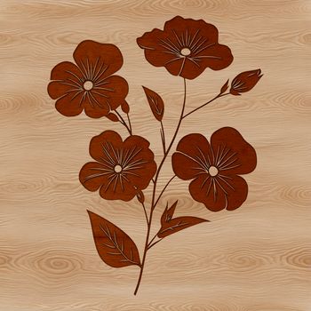 An intricately designed vector graphic of a single wild flower.