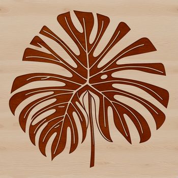 A stylized illustration of a single leaf with detailed veins, suitable for vector design and cutting machine projects.
