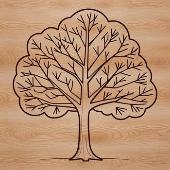A detailed illustration of a tree with intricate foliage, suitable for vector art designs.