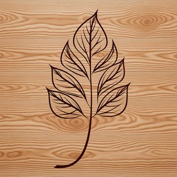 A stylized illustration of a single leaf with natural texture, suitable for vector design and cutting machine applications.