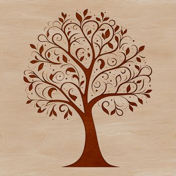 A detailed illustration of a tree in various stages of growth, suitable for vector design and cutting machine projects.