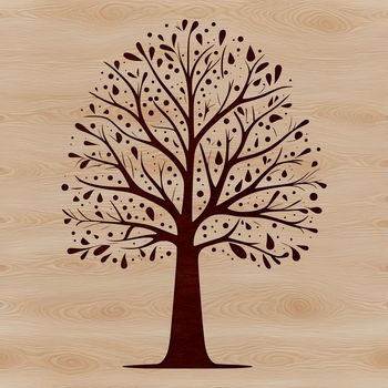 An SVG graphic representation of a single tree trunk and foliage, ideal for use in digital artwork and craft projects.